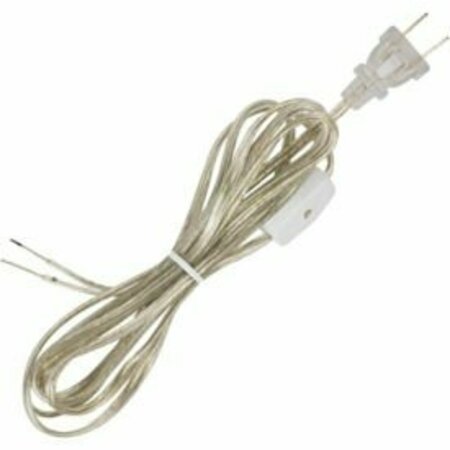 SATCO Satco 90-1585 8 Ft. SPT-1 Cord Set with Line Switch, Clear Silver 90/1585
